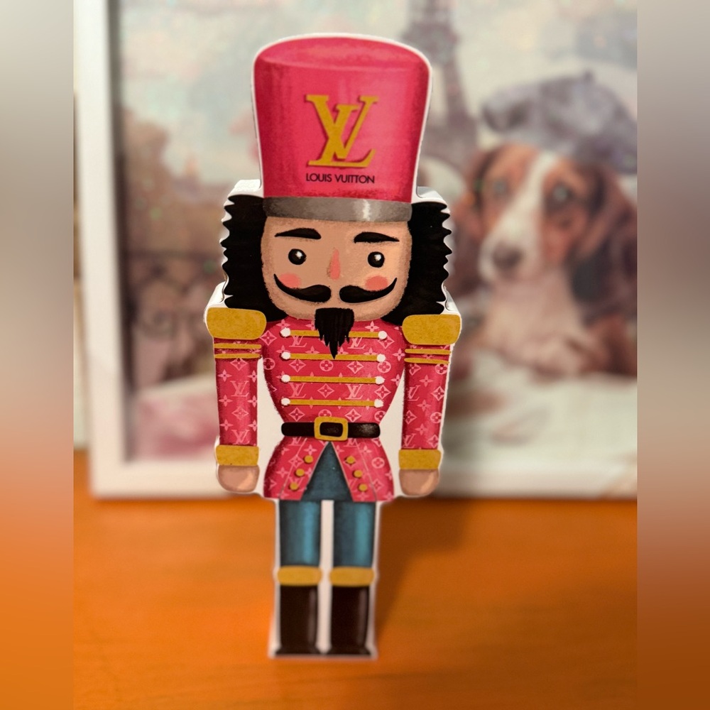 Fashion Inspired Pink and Gold Nutcracker wood art
